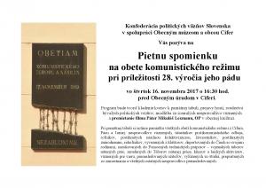 Spomienkové stretnutie pri príležitosti výročia nežnej revolúcie - 16.11.2017 1