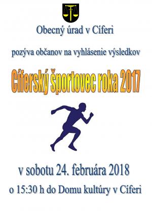 Cíferský športovec roka 2017 - 24.2.2018 1
