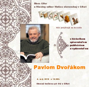 Beseda s Pavlom Dvořákom - 4.5.2018 1