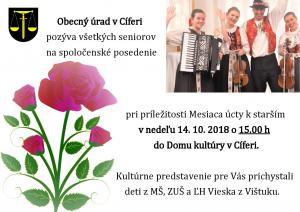 Mesiac úcty k starším - spoločenské posedenie - 14.10.2018 1