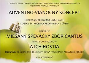 Adventno-vianočný koncert - Cantus a jeho hostia - 23.12.2018 1