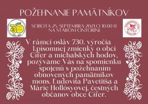 Požehnanie pamätníkov 1