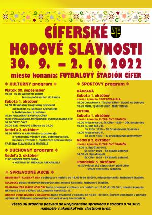 CÍFERSKÉ hodové slávnosti 30.9. - 2.10.2022 3