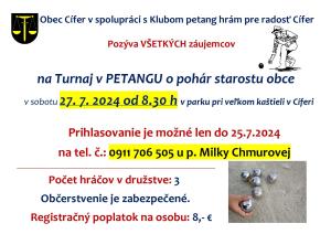 Turnaj v PETANGU o pohár starostu obce 1