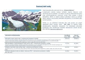 Ponuka spoločnosti TAVOS, a.s. pri príležitosti Svetového dňa vody 1