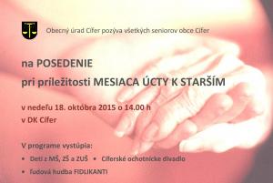 Posedenie pri príležitosti Mesiaca úcty k starším - 18.10.2015 1