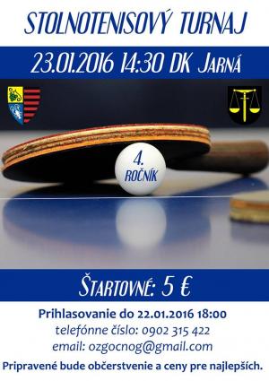 Stolnotenisový turnaj v Jarnej - 23.1.2016 1