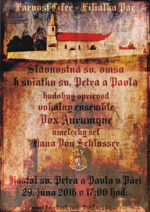 Slávnostná sv. omša - v Kostole sv. Petra a Pavla v Páci 1