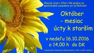 Mesiac úcty k starším - posedenie - 16.10.2016 1